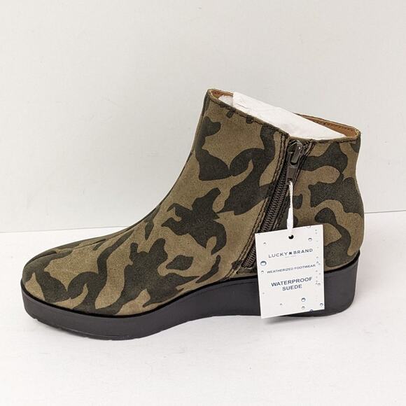 Lucky Brand Karmeya Ankle Boots, Green Camo, Women's 6 M - Picture 4 of 7
